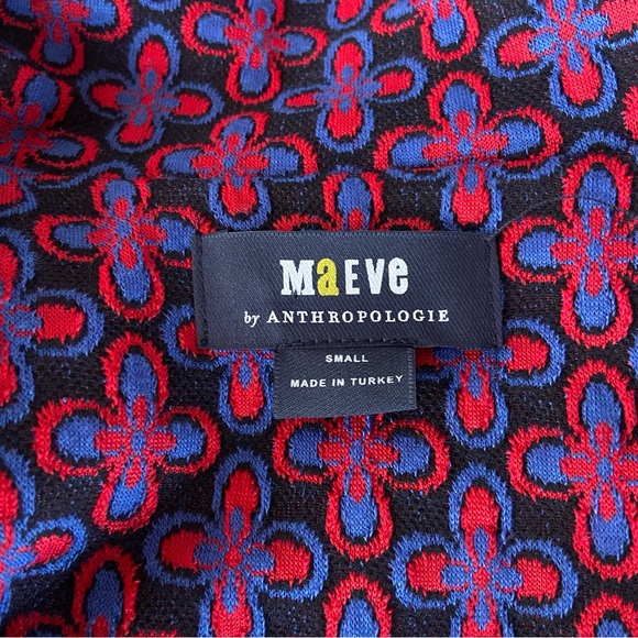 Anthropologie Maeve Collared Floral Sleeveless V Neck Mini Dress Retro Vibe - Picture 4 of 5